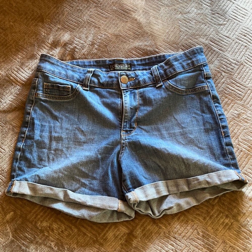 Forever 21 Plus high waisted denim shorts